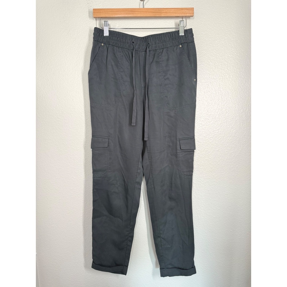Banana Republic Gray 100%‎ Lyocell Drawstring Cuffed Cargo Pants Womens Size XS
